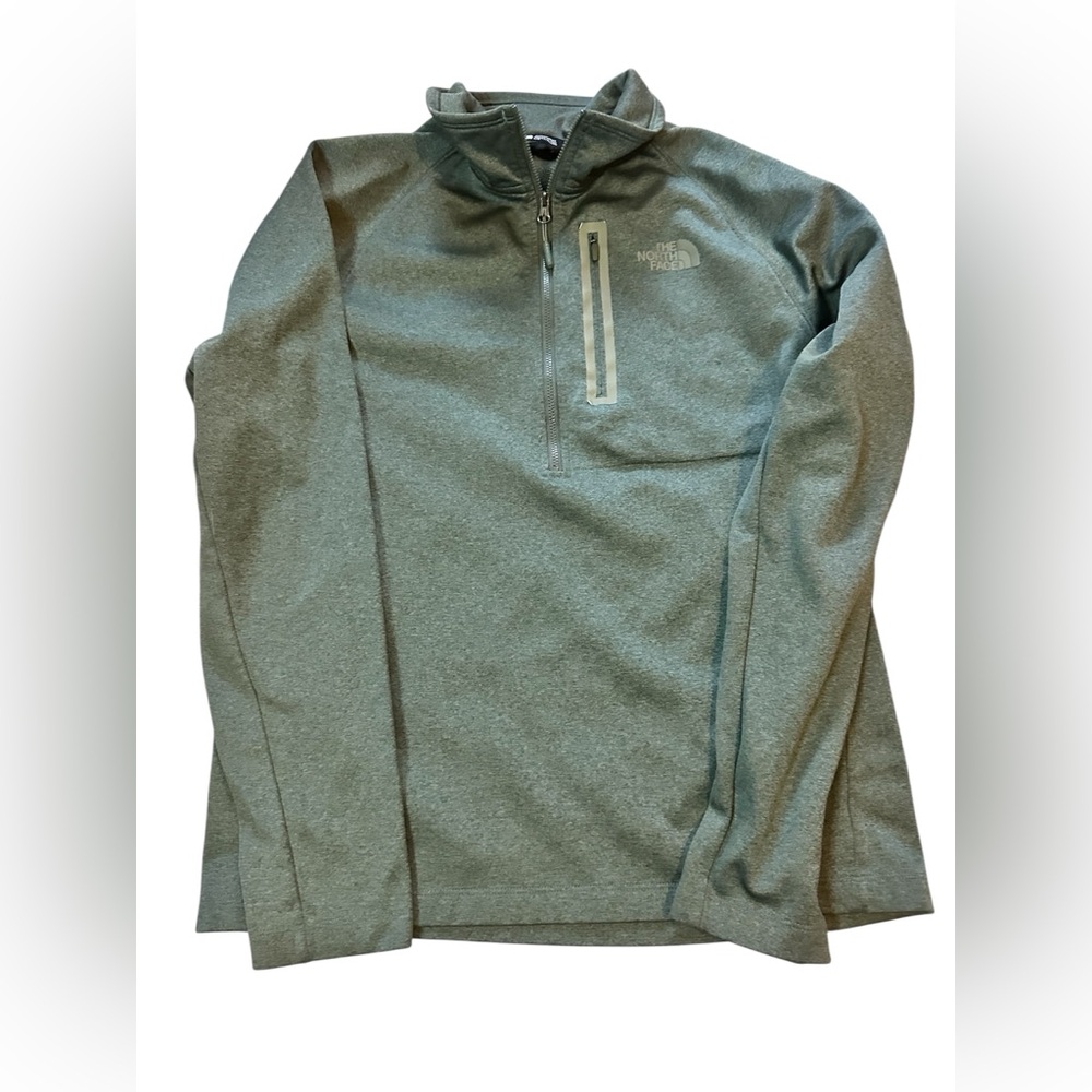 Lot of 2 The North Face Half-Zip Pullovers - one navy; one olive Size L
